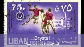  Presentation with handball sport - Cool new slides with lebanon-circa-1973-a-stamp backdrop and a violet colored foreground