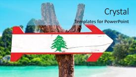  Presentation with coast - Presentation theme having beirut - lebanon flag wooden sign background and a arctic colored foreground