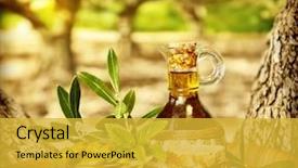  Presentation with farm food - Beautiful PPT theme featuring lebanon homemade healthy olive oil backdrop and a yellow colored foreground