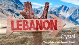  Presentation with history - Audience pleasing presentation theme consisting of history oflebanon - lebanon wooden sign with desert backdrop and a coral colored foreground