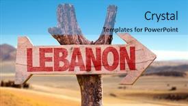  Presentation with desert - Cool new presentation theme with history oflebanon - lebanon wooden sign with desert backdrop and a light blue colored foreground