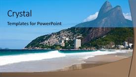  Presentation with brazils amazon rio negro river - Slides enhanced with leblon beach in rio background and a teal colored foreground