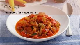  Presentation with pepper - PPT layouts consisting of lecso-with-spiced-sausage background and a coral colored foreground