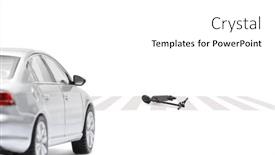  Presentation with pedestrian - Slide deck enhanced with lectric-scooter-on-the-street background and a white colored foreground