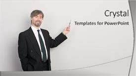  Presentation with solid gray - Beautiful slides featuring lecture 1 - businessman showing something backdrop and a white colored foreground
