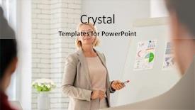  Presentation with coach - PPT layouts enhanced with lecturer - confident mature coach standing background and a lemonade colored foreground