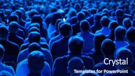  Presentation with lecture hall - Presentation theme consisting of lecturer at the conference hall background and a navy blue colored foreground