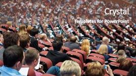  Presentation with speech delay - Cool new theme with lecturer in the conference hall backdrop and a  colored foreground