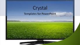  Presentation with fresh water splash green apple isolated white - Cool new presentation design with led - 4k monitor isolated on white backdrop and a teal colored foreground