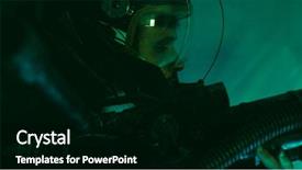  Presentation with led lights - Beautiful PPT theme featuring led and huge laser gun backdrop and a black colored foreground