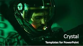  Presentation with led lights - Presentation having led and huge laser gun background and a black colored foreground