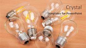  Presentation with lamps - Colorful PPT theme enhanced with led and incandescent lamps in stock backdrop and a coral colored foreground