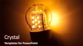  Presentation with led light - PPT theme featuring led bulb light background and a wine colored foreground