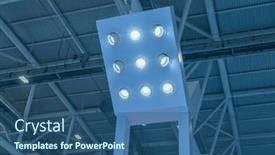  Presentation with light led - Slide set featuring led-ceiling-light-and-metal and a ocean colored foreground