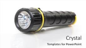  Presentation with octopus on isolated white - PPT theme featuring led flashlight isolated on white background and a white colored foreground