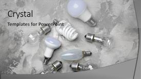  Presentation with lamps - Presentation theme having led incandescent and fluorescent lamps background and a light gray colored foreground