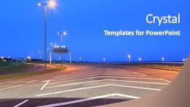  Presentation with highway - Amazing PPT layouts having led lamp - empty highway at night backdrop and a gray colored foreground