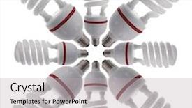  Presentation with saving - Theme having led lamp - energy saving bulb background and a light gray colored foreground