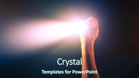  Presentation with led light - Amazing slides having led lamp - hand holding glowing pocket torch backdrop and a navy blue colored foreground