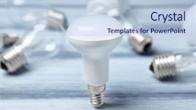  Presentation with led light - Beautiful PPT theme featuring led lamp and incandescent light backdrop and a light blue colored foreground