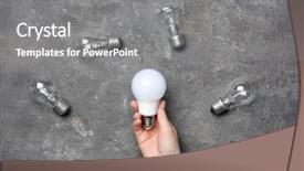  Presentation with diode - Amazing slides having led lamp near incandescent light backdrop and a gray colored foreground