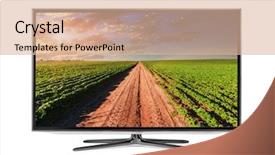  Presentation with blank whiteboard isolated on white - Colorful slide deck enhanced with led lcd - 4k monitor isolated on white backdrop and a coral colored foreground