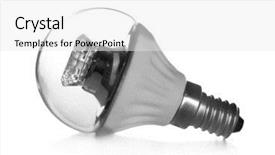  Presentation with light led - Audience pleasing slides consisting of led light bulb on white background backdrop and a white colored foreground