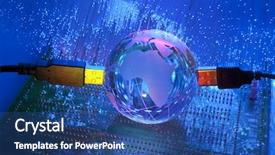  Presentation with optic - Slides having abstract internet usb - computer data concept with earth background and a ocean colored foreground