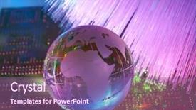  Presentation with optic - Slide deck consisting of abstract internet usb - computer data concept with earth background and a violet colored foreground