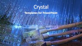  Presentation with optical - Colorful PPT layouts enhanced with network cable closeup with fiber backdrop and a teal colored foreground