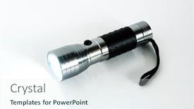  Presentation with light emitting diode - Beautiful slide set featuring led-light-emitting-diode-torch backdrop and a sky blue colored foreground