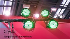  Presentation with light led - Theme consisting of led light on mall roof background and a red colored foreground