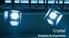  Presentation with led light - PPT theme consisting of led light on mall roof background and a ocean colored foreground