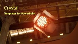  Presentation with light led - Slide deck having led light on mall roof background and a tawny brown colored foreground