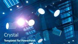  Presentation with led light - Audience pleasing PPT theme consisting of led light on mall roof backdrop and a ocean colored foreground