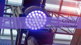  Presentation with light led - Audience pleasing PPT theme consisting of led-light-on-mall-roof backdrop and a light blue colored foreground