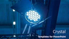  Presentation with led light - PPT theme with led-light-on-mall-roof background and a navy blue colored foreground