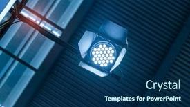  Presentation with led light - Slides consisting of led-light-on-mall-roof background and a navy blue colored foreground