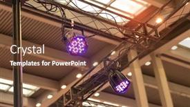  Presentation with led light - Slide set featuring led-light-on-mall-roof background and a tawny brown colored foreground