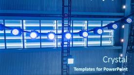  Presentation with led light - Presentation design with led-light-on-mall-roof background and a ocean colored foreground