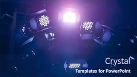  Presentation with led light - Cool new PPT layouts with led-light-on-mall-roof backdrop and a navy blue colored foreground