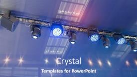  Presentation with led light - Slide deck enhanced with led-light-on-mall-roof background and a ocean colored foreground