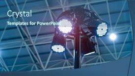  Presentation with led light - Cool new slides with led-light-on-mall-roof backdrop and a ocean colored foreground