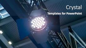  Presentation with light led - Presentation theme having led-light-on-mall-roof background and a  colored foreground