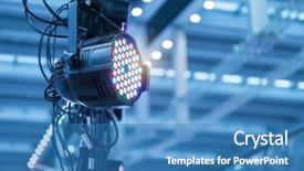  Presentation with led light - Audience pleasing PPT layouts consisting of led light on mall roof backdrop and a teal colored foreground