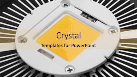  Presentation with light led - Slide set with led light with radiator isolated background and a yellow colored foreground