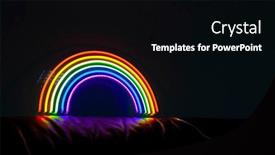 Presentation with neon - Amazing slide set having led-neon-rainbow-shines backdrop and a black colored foreground