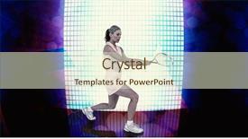  Presentation with blue squares - Slides with led projector - athlete playing tennis background and a  colored foreground