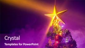  Presentation with shining star - PPT layouts consisting of led projector - christmas tree with shining star background and a violet colored foreground