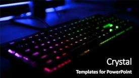  Presentation with computer room - Beautiful presentation theme featuring led rainbow backlight gaming usb backdrop and a black colored foreground
